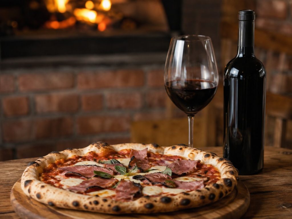 Pinotage og pizza med røkt kjøtt